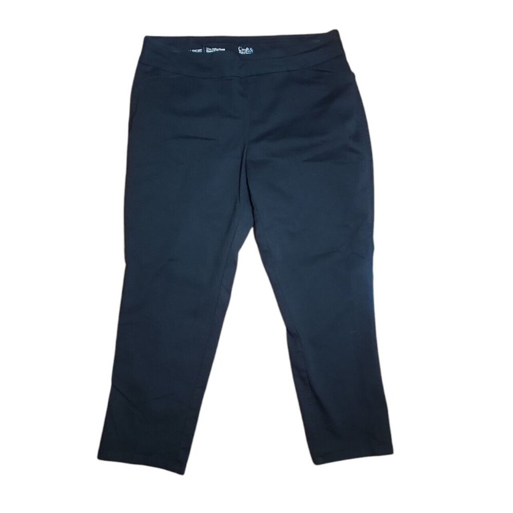 Croft & Barrow Pants Womens 16 Short Black Effortless Pant Pull On Minimalist